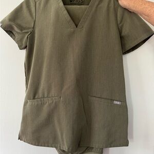 Figs Olive Green Scrub Top and bottoms